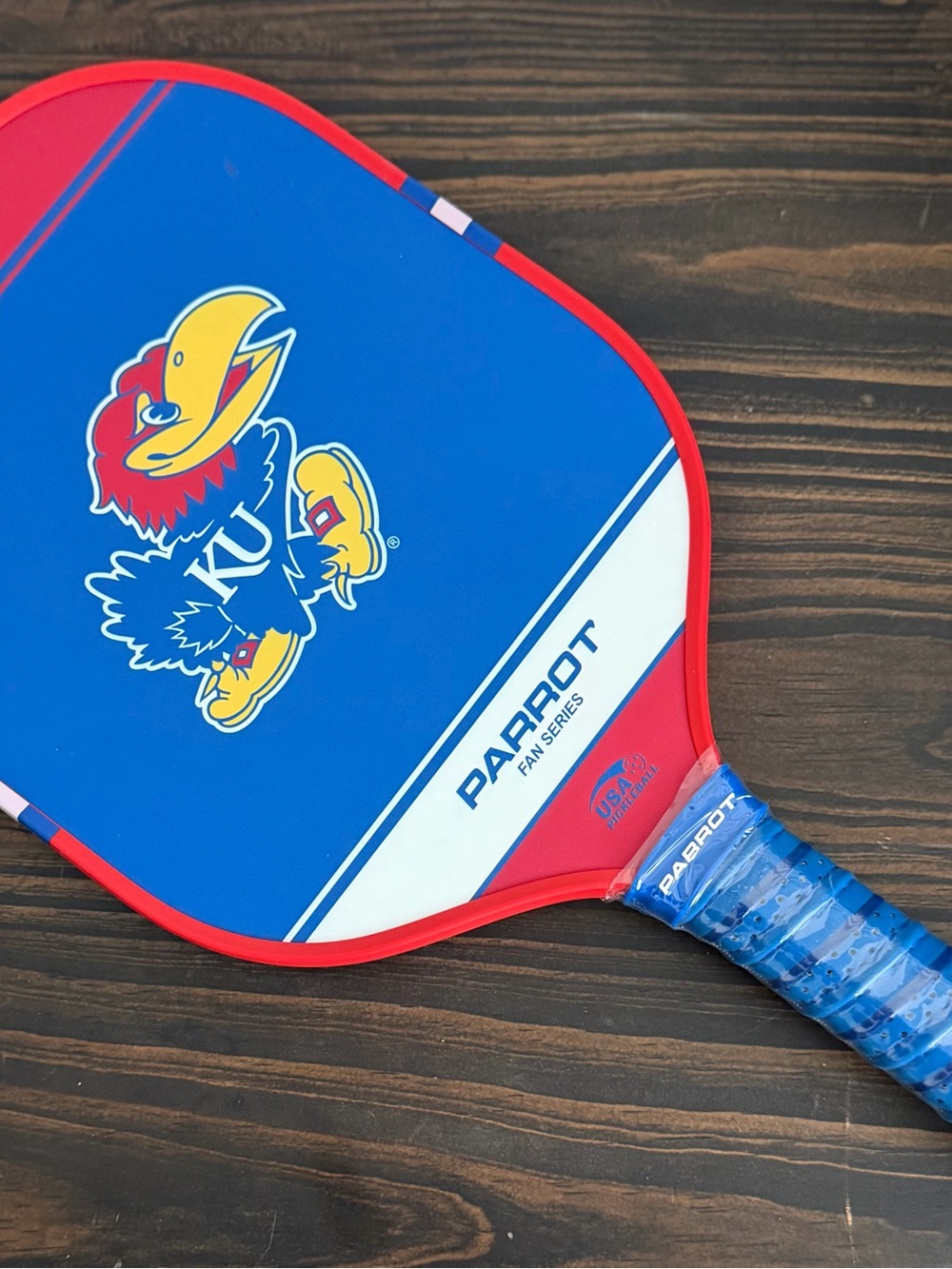 Parrot KU Jayhawks Pickleball Paddle - Blue, Red & White